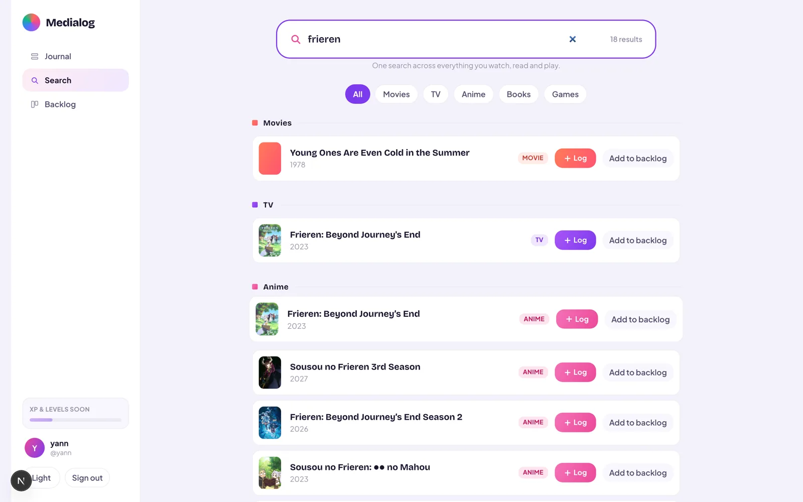 La recherche unifiée de Bubblu affichant des résultats issus de plusieurs sources